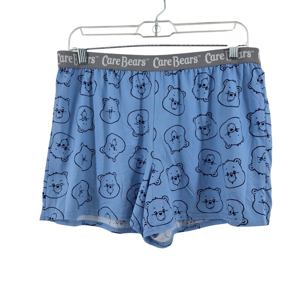 Care Bears Grumpy Bear Blue Pajama Shorts Women Large Y2K Lounge Nostalgic